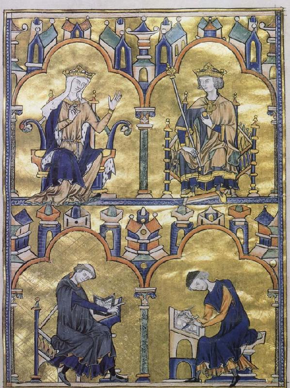 unknow artist Cass location of the branch, Louis IX and the two monks